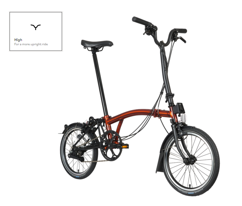 Brompton C Line Explore Folding Bike 2023 in Flame Lacquer-4